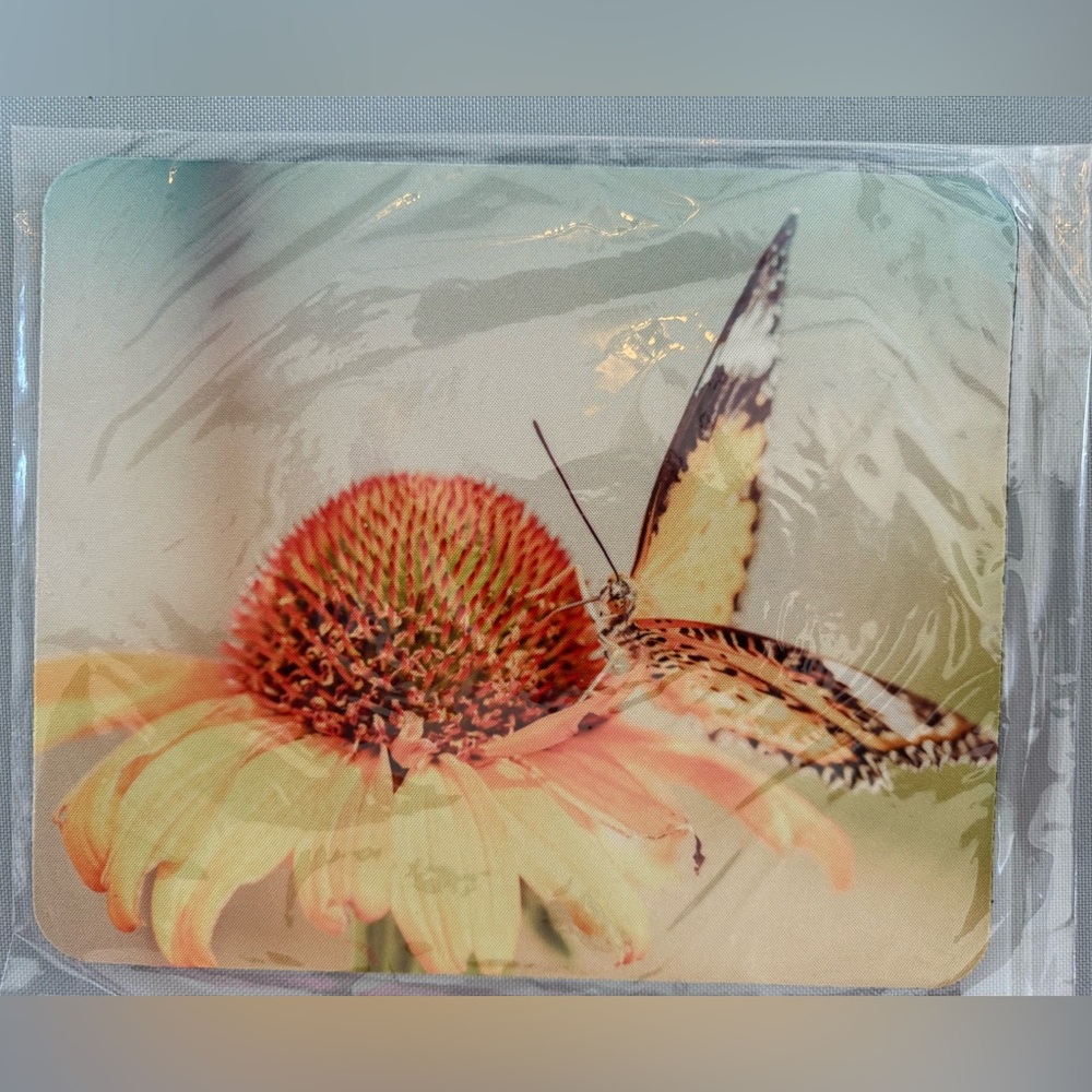 Original photography Butterfly and Sunflower mousepad